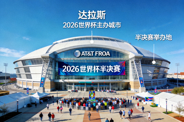 达拉斯AT&T体育场，2026世界杯主办城市，将举办半决赛