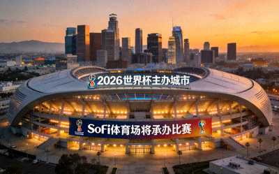 洛杉矶城市天际线，2026世界杯主办城市，SoFi体育场将承办比赛
