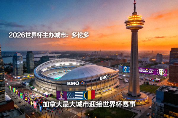 2026世界杯主办城市多伦多的加拿大国家电视塔与BMO球场，加拿大最大城市将迎接世界杯赛事