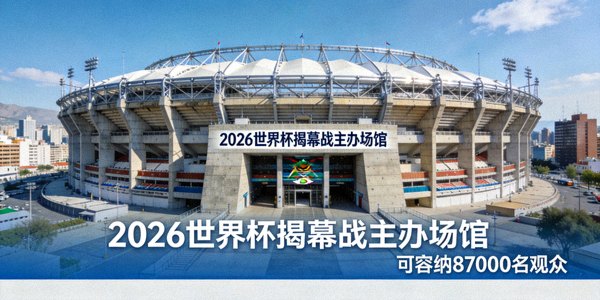 阿兹特克体育场外观，2026世界杯揭幕战主办场馆，位于墨西哥城，可容纳87000名观众