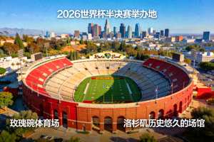 玫瑰碗体育场全景，洛杉矶历史悠久的场馆，2026世界杯半决赛举办地