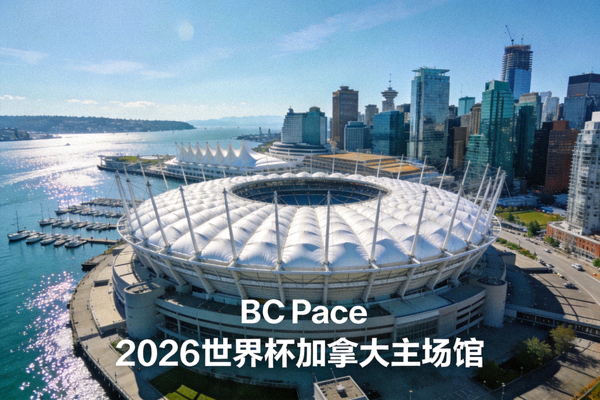 温哥华BC Place体育场，白色充气穹顶，位于市中心，毗邻海港，2026世界杯加拿大主场馆