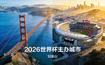旧金山金门大桥与李维斯体育场，2026世界杯主办城市