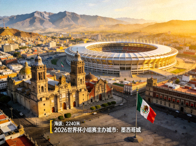 墨西哥城宪法广场与阿兹特克体育场，2026世界杯小组赛主办城市，海拔较高