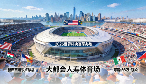 大都会人寿体育场——2026世界杯决赛举办地，位于美国新泽西州东卢瑟福，可容纳超过8万名观众